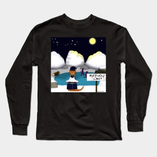 Oliver The Otter Skates at River Wolf Lake Long Sleeve T-Shirt